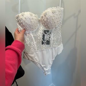 NWT Pearl Embroidered Bodysuit
